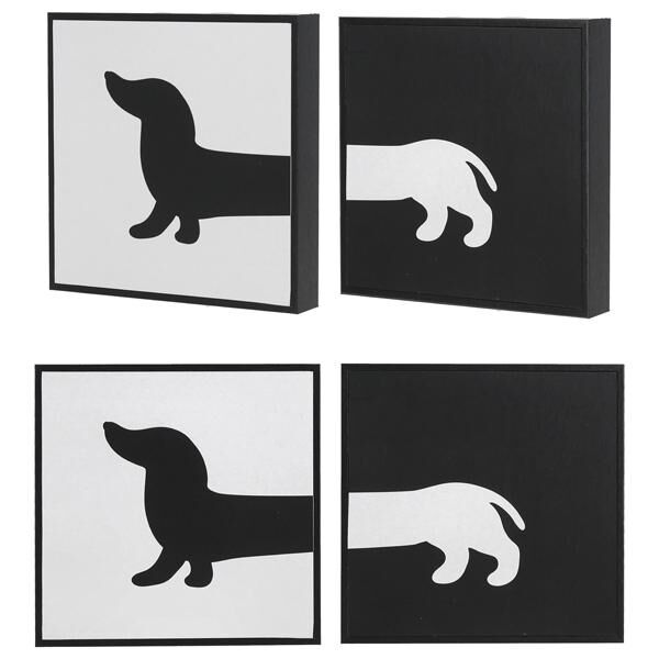 Bild Dackel, 2er Set, s/w, 15x15cm