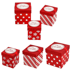 Boxenset Merry Christmas, Glitzer, quadratisch, 3er Set