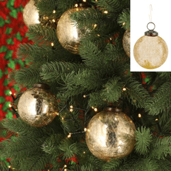 Christmas tree ball crackle, gold, small, approx.8cmD
