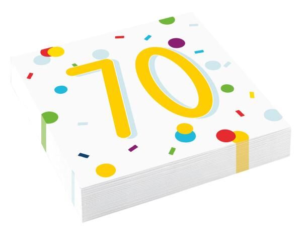 Confetti Birthday - 20 Servietten Birthday 70 - 33 x 33 cm