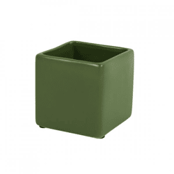 D&M Blumentopf, quadratisch, Basic, matt, khaki, 7 cm