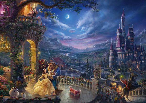 Disney, Die Sch&ouml;ne und das Biest, Tanz im Mondlicht - 1000 Teile Puzzle (Thomas Kinkade)