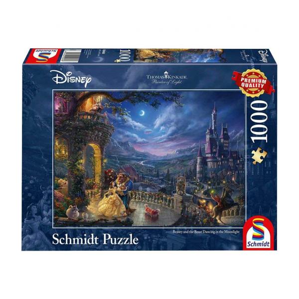 Disney, Die Sch&ouml;ne und das Biest, Tanz im Mondlicht - 1000 Teile Puzzle (Thomas Kinkade)