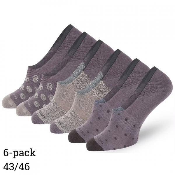 Easton Marlowe no show socks unisex gray size 43/46 set of 6