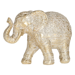 Elefant, gold-weiß, ca. 15x10cm