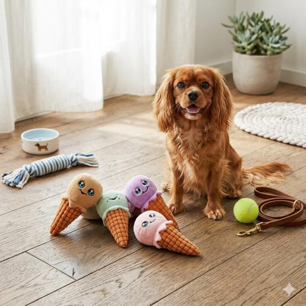 Hundespielzeug Eiscreme 23 cm 4 Stück sortiert