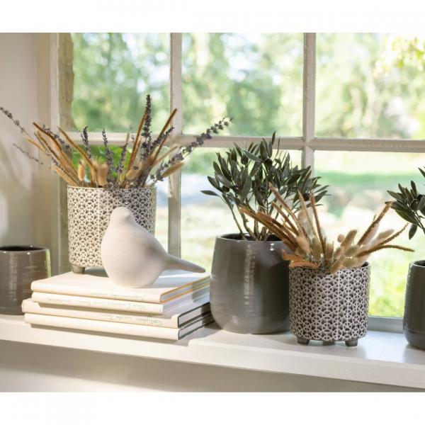 J-Line Blumentopf „Bloem“ L, grau, 16,5 cm