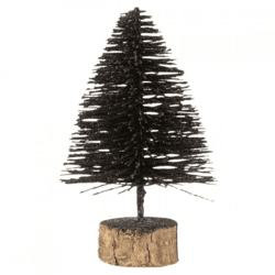 J-line Christmas Tree Glitter, Black, 15 cm