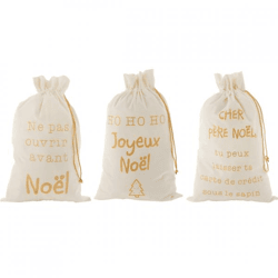 J-line Christmas Velvet Bag, French-language, 50 x 78 cm, 3 assorted