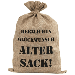 Jute Sack, Geburtstag, ca. 30x40cmm