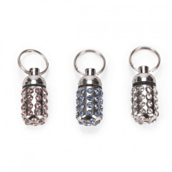 Karlie ID-Anhänger mit Adresshülle, Strass, 1,5 cm, 3er-Set, sortiert