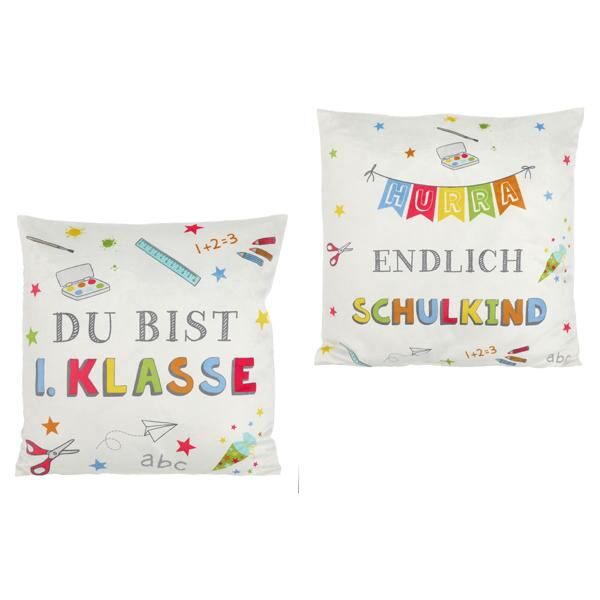 Kissen Hurra Schule, 2/s, ca. 40x40cm