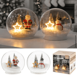 LED Glaskugel Weihnachten, 2/s, ca. 12cmD