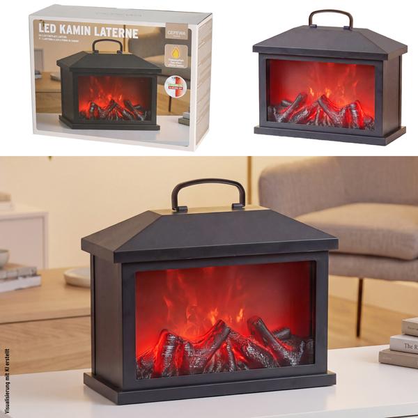 LED Kamin Laterne,  ca. 31x22x12cm