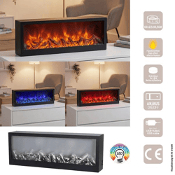 LED Kamin, schwarz, Farbwechsel, ca. 60x22cm
