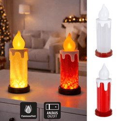 LED Kerze Glitter, 22/s, 40cmH
