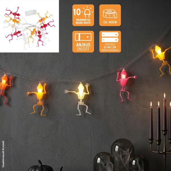 LED Lichterkette Skelett, ca. 165cm
