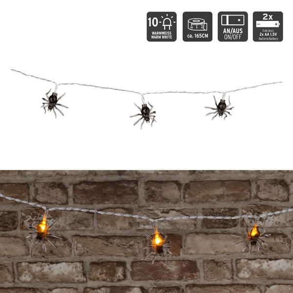 LED Lichterkette Spinnen, 165cm