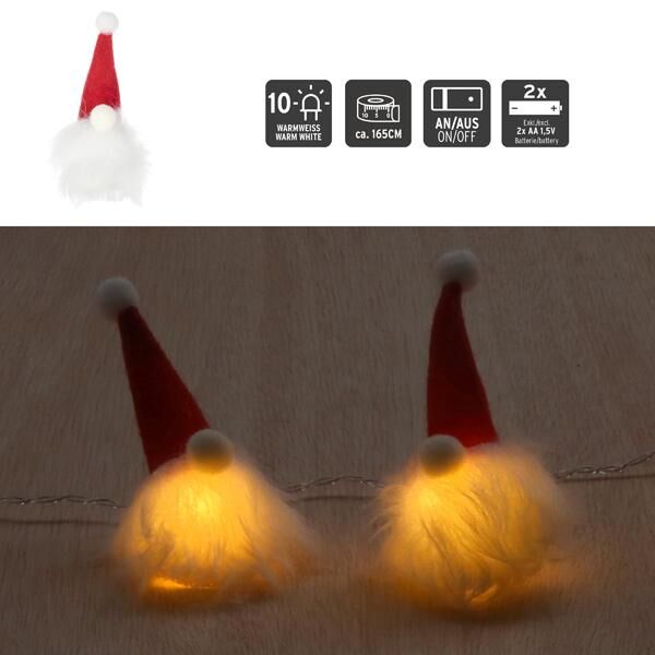 LED String Lights, Gnomes, 165 cm