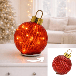 LED Weihnachtskugel, Glas, rotierend, rot, gr., ca. 15x20cm