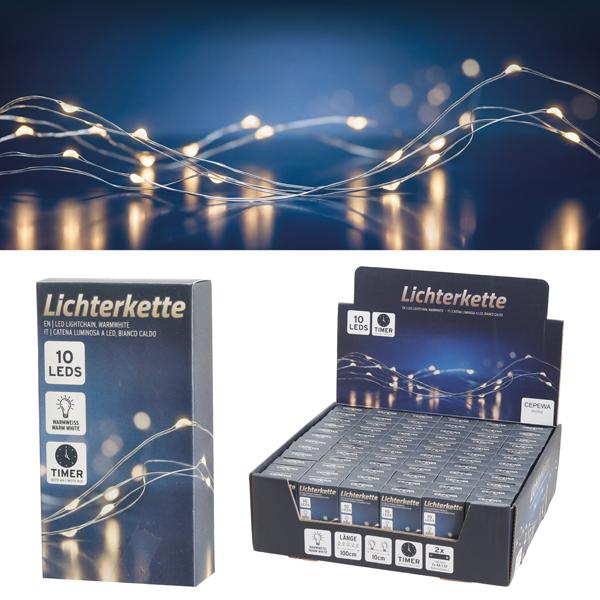 Lichterkette Mikro, 10LED, TIMER, 100cm