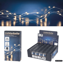 Lichterkette Mikro, 20 LED, TIMER , 200cm