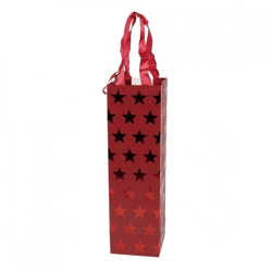 Migros-Wein-Geschenktüte, rot mit Sternen, 50 cm