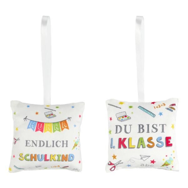 Mini Kissen Hurra Schule, 2/s, ca.12x12cm