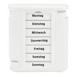 Pillenbox, deluxe, weiß/weiß, 7 Tage, ca. 13cmH