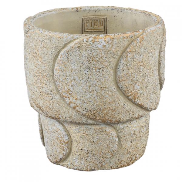 PTMD Gibran L Flower Pot, Cream, 17 cm