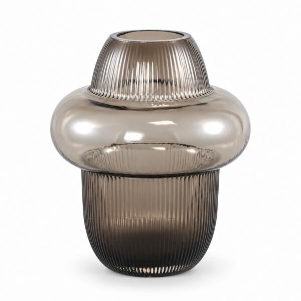 PTMD Vase Marlene Rauchglas braun 19,5 cm