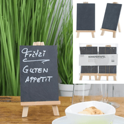 Slate board with stand, set of 2, approx. 21x20x3cm