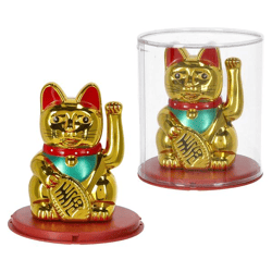 Solar Wackel Winkekatze, gold, L, ca.10cmH