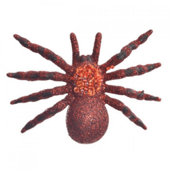 Spinne am Clip, glitzernd, rot, 10 cm