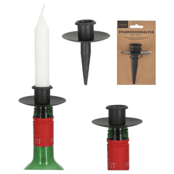 Stabkerzenhalter mit Tülle,schwarz 