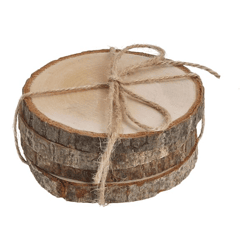 Untersetzer Holzscheibe, 4er Set, ca. 9cmD