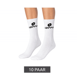 10 Paar LOTTO Sport-Socken Damen und Herren Trainings-Socken Tennis-Strümpfe Baumwoll-Socken Weiß