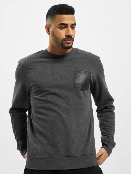 bequemes Urban Classics Herren Sweatshirt Rippstrick 240 g/m&sup2; mit Baumwolle Grau