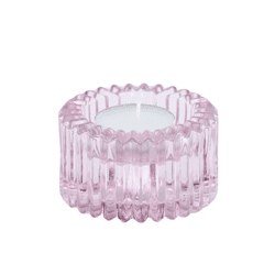 Housevitamin Kerzenhalter duo Ribb Glas rosa 8 cm