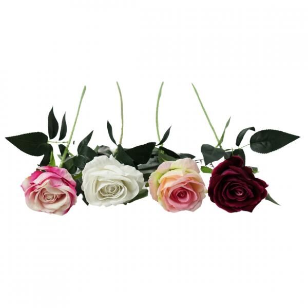 Artificial flower rose 76 cm 4 assorted