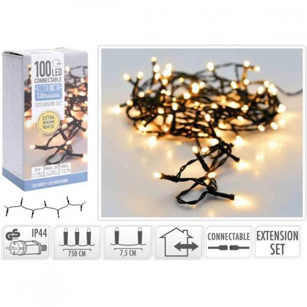 Lichterketten-Verlängerungsset 100 LED-Leuchten 7,5 m
