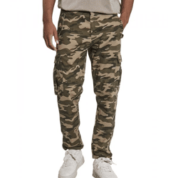 REDEFINED REBEL Jolan Herren Cargo-Hose im Utility-Look Anti Fit Baumwoll-Hose Ankle-Hose mit Tunnelzug am Beinende 226027 Camouflage
