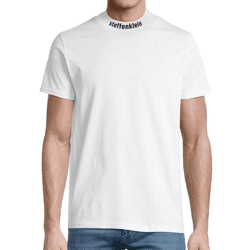 steffen klein Herren T-Shirt Baumwoll-Shirt mit Logo-Schriftzug am Hals Rundhals-Shirt 906261 Weiß