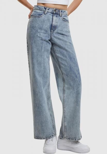 stylische URBAN CLASSICS Damen Jeans Taschen Oversize mit Baumwolle Blau