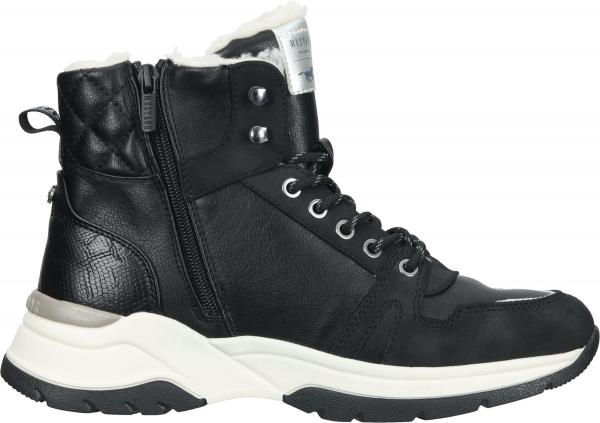 Trendige MUSTANG Stiefelette Schn&uuml;rschuhe f&uuml;r Damen 1438-603-9 Schwarz