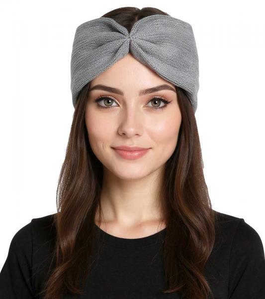 ZWILLINGSHERZ Strick-Stirnband Kaschmir-Stirnband Kopfbedeckung Feinstrick Winter-Stirnband Accessoire 8007 Dunkelgrau