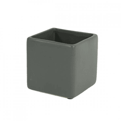 D&M Blumentopf, quadratisch, Basic, mattgrau, 7 cm