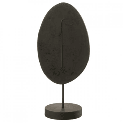 J-line beeld hoofd plat op voet zwart 46 cm