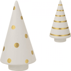 J-Line-Weihnachtsbaum, weiß/goldfarben, 16,5 cm, 2 Stück, sortiert