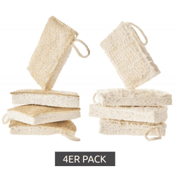 4er Pack Saugstarker Swuper Spülschwamm nachhaltiger Schwamm Putzmittel aus Luffa oder Baumwolle Beige/Weiß
